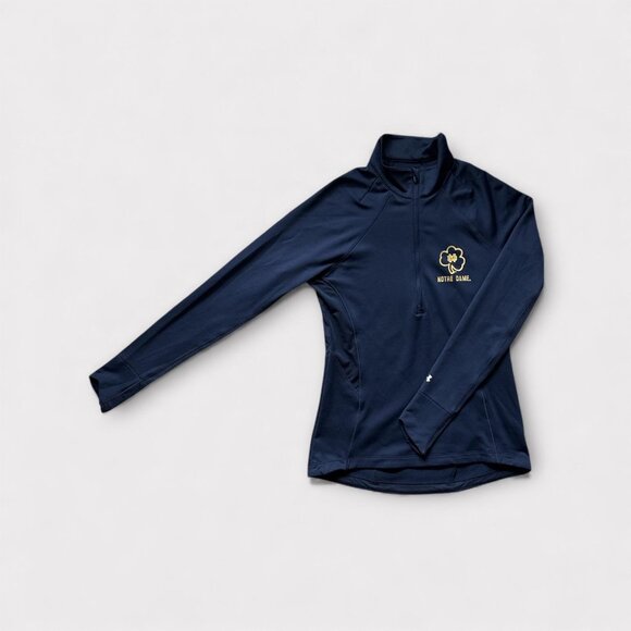 Notre Dame Fighting Irish Jacket Womens Small Navy College Football Quarter Zip - Picture 2 of 9